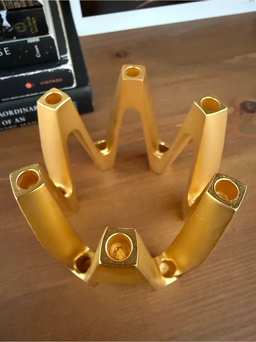 Dansk Vintage Gold Tone Zinc Tjorn Sculptural Wave Candle Holder